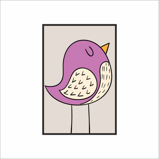 Pretty Purple Bird Wall Frame – Sweet & Soothing Décor for Kids’ Room 🐦💜✨