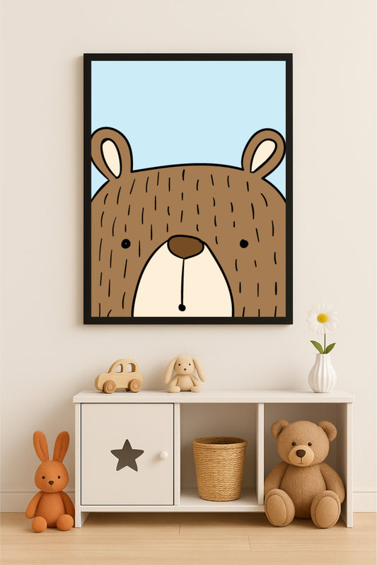 Benny Bear Wall Frame – Cozy & Cute Décor for Kids’ Room 🐻💙