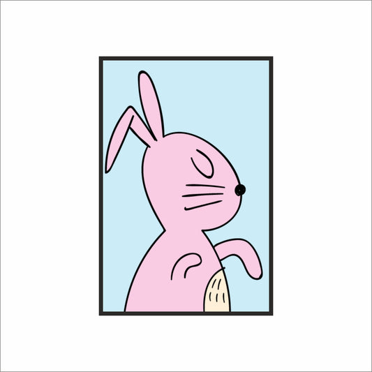 Bunny Bliss Wall Frame – Adorable Pastel Art for Kids’ Room 🐰💗