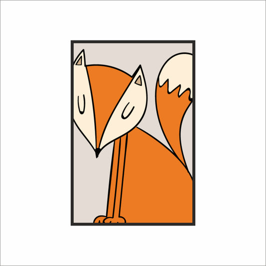 Foxy Friend Wall Frame – Cute Woodland Art for Kids’ Room 🦊🧡