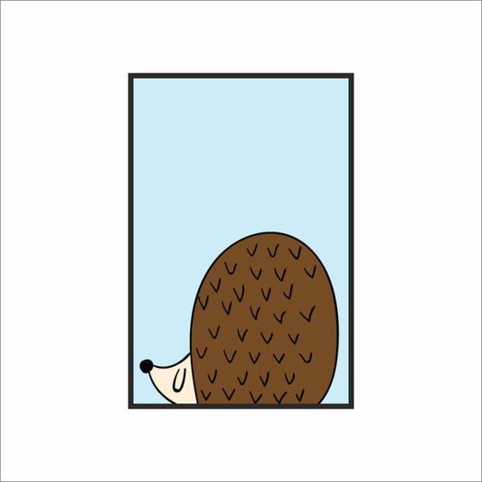 Happy Hedgehog Wall Frame – Cute Woodland Art for Kids’ Room 🦔💙