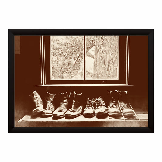 Vintage Boots Wall Art | Classic Footwear Artwork | Retro Shoe Decor