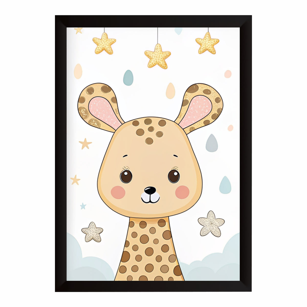 Cute Giraffe Wall Art | Baby Giraffe Nursery Poster | Safari Animal Kids Room Decor