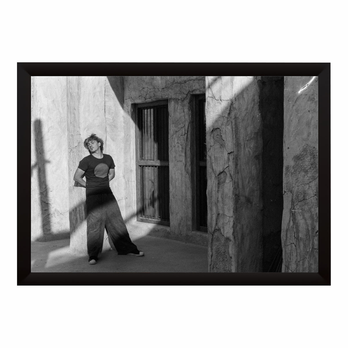 Vintage Man Portrait Black & White Wall Art | Street Photography