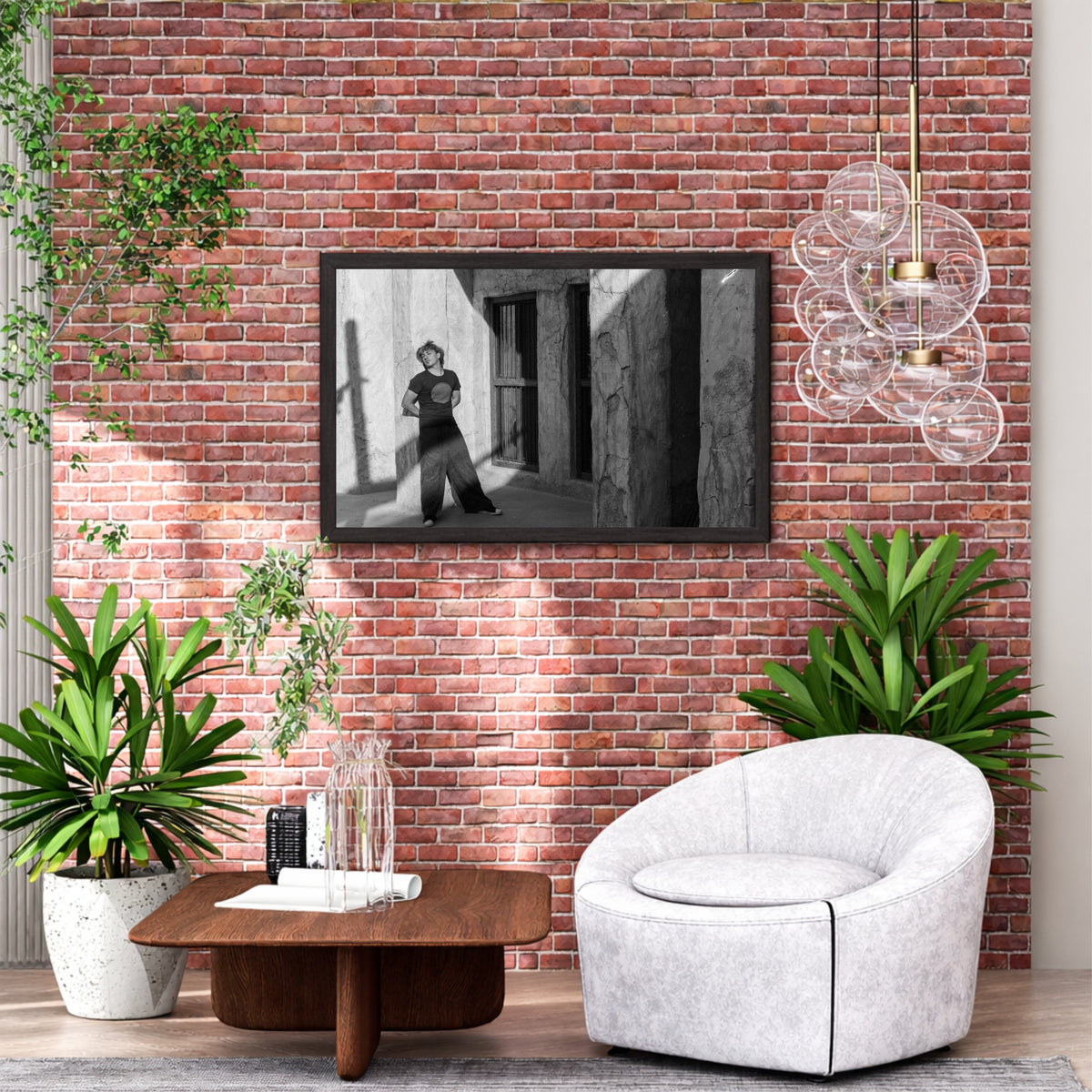 Vintage Man Portrait Black & White Wall Art | Street Photography