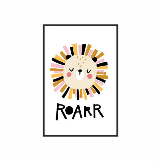 Roarrr Lion Wall Frame – Cute & Fun Kids Room Décor 🦁✨