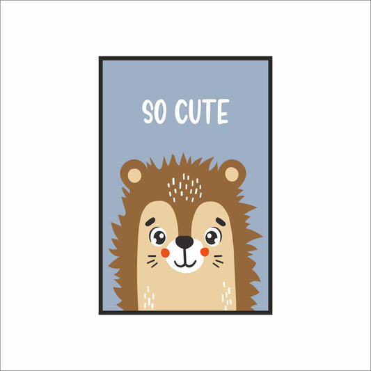 So Cute Hedgehog Wall Frame – Adorable Animal Art for Kids’ Room Décor 🦔💙