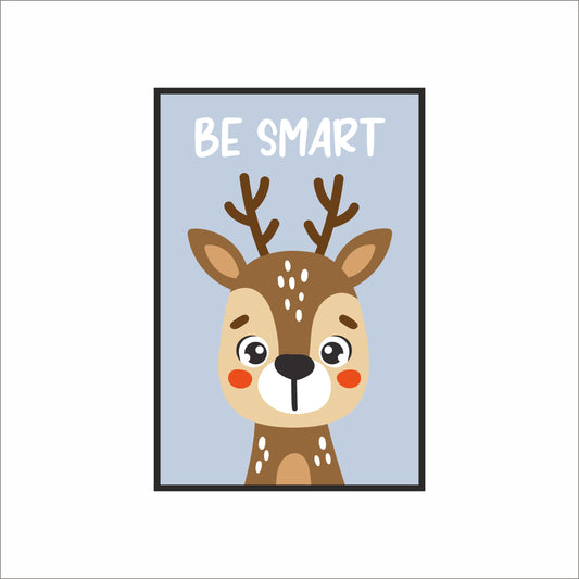 Be Smart Deer Wall Frame – Cute Animal Art for Kids’ Room Décor 🦌📚