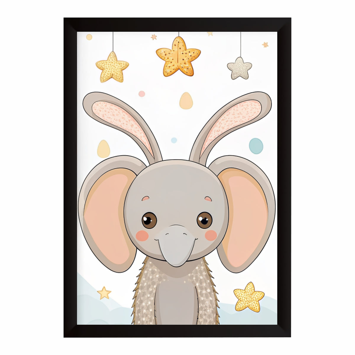Cute Elephant Wall Art | Baby Elephant Nursery Poster | Safari Animal Kids Room Decor