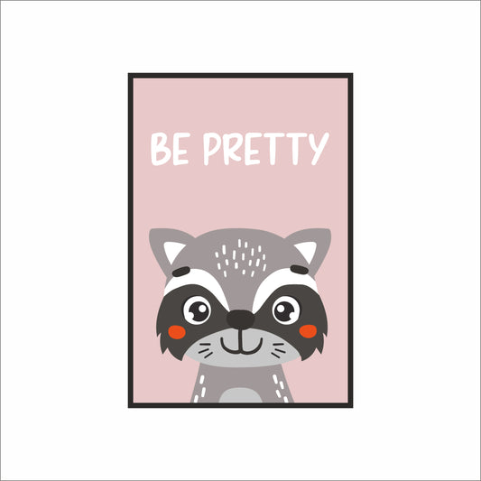 Pretty Raccoon Wall Frame – Cute Animal Art for Kids’ Room Décor 🦝💗