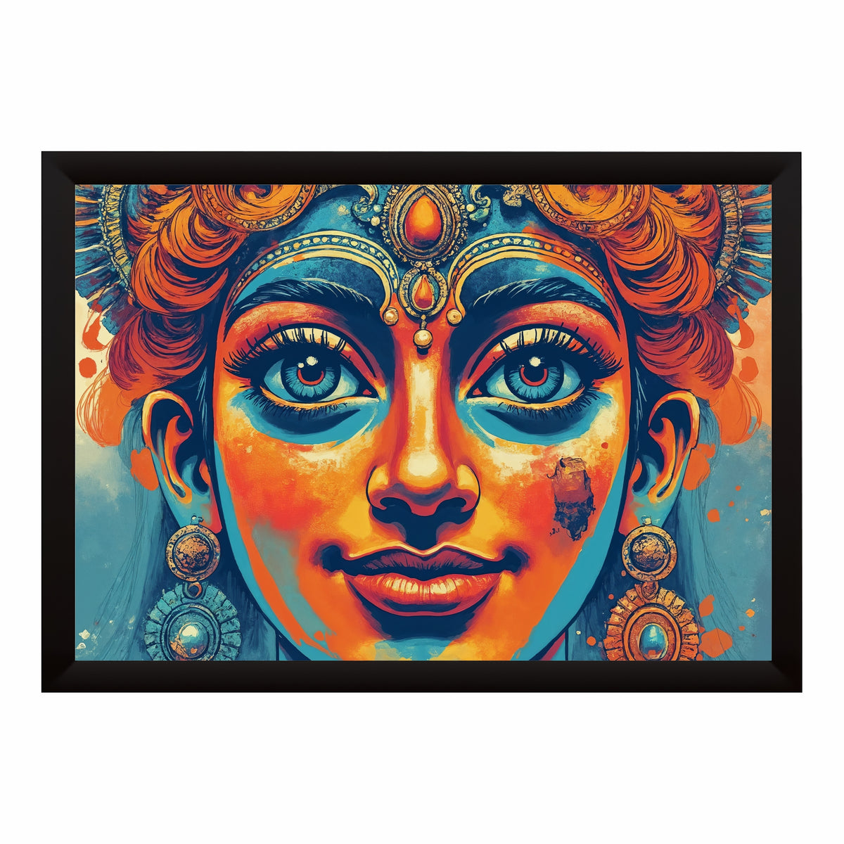 Hindu Goddess Wall Art | Vibrant Divine Portrait