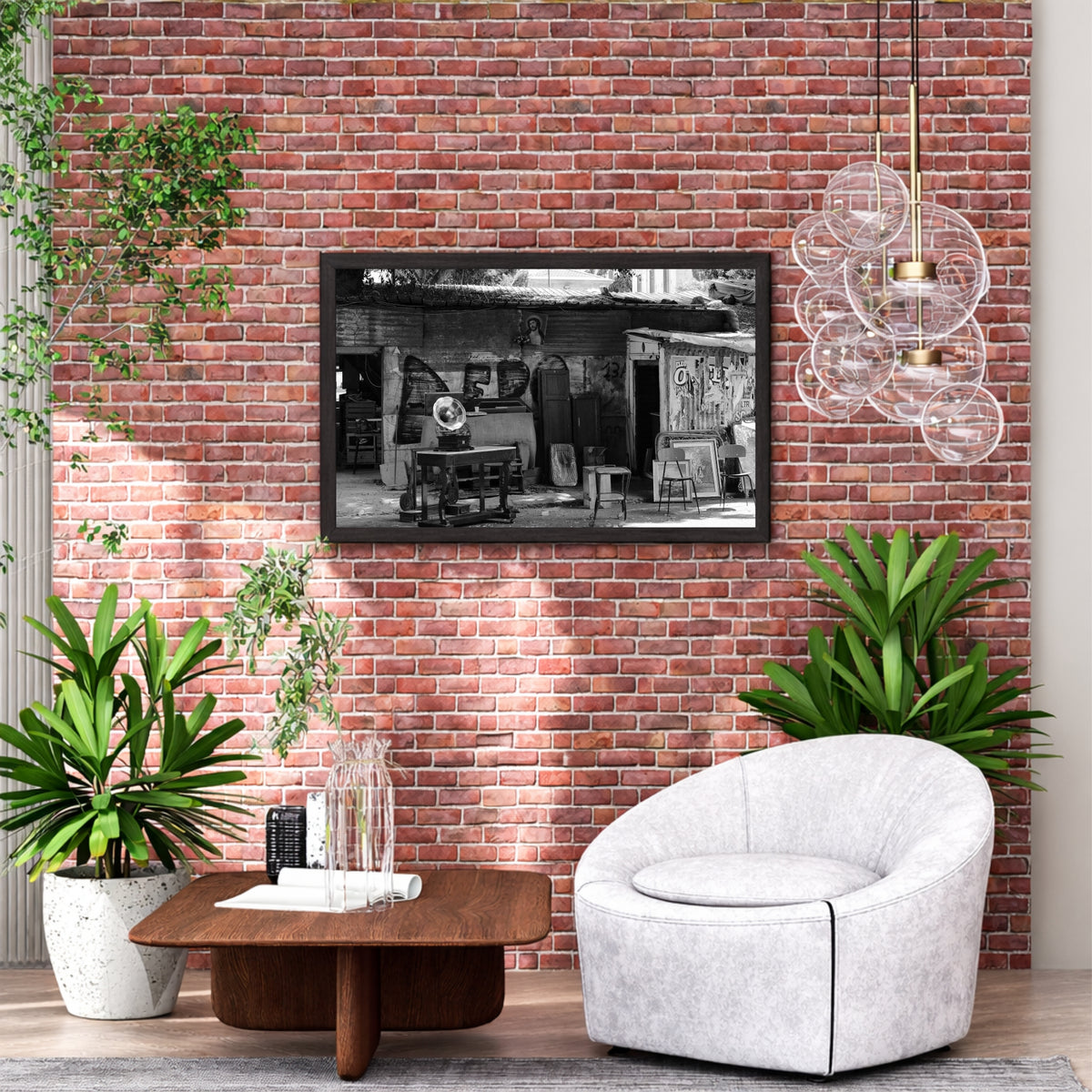 Vintage Gramophone Black & White Wall Art | Retro Photography