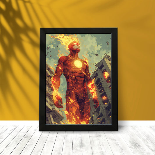 🔥 Rise of the Flame Hero – Fiery Power Wall Frame! 🔥
