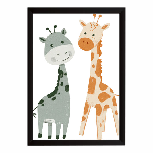 Cute Giraffe Wall Art | Baby Giraffe Nursery Poster | Safari Animal Kids Room Decor