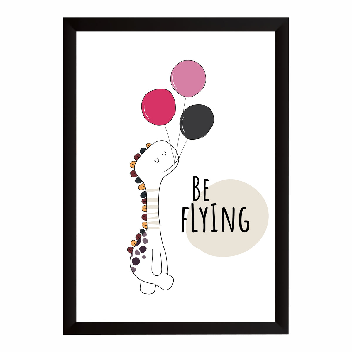Cute Giraffe Wall Art | Be Flying Giraffe Nursery Poster | Kids Room Decor