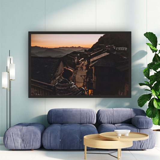 Mountain Village Sunset Wall Art | Travel Photography