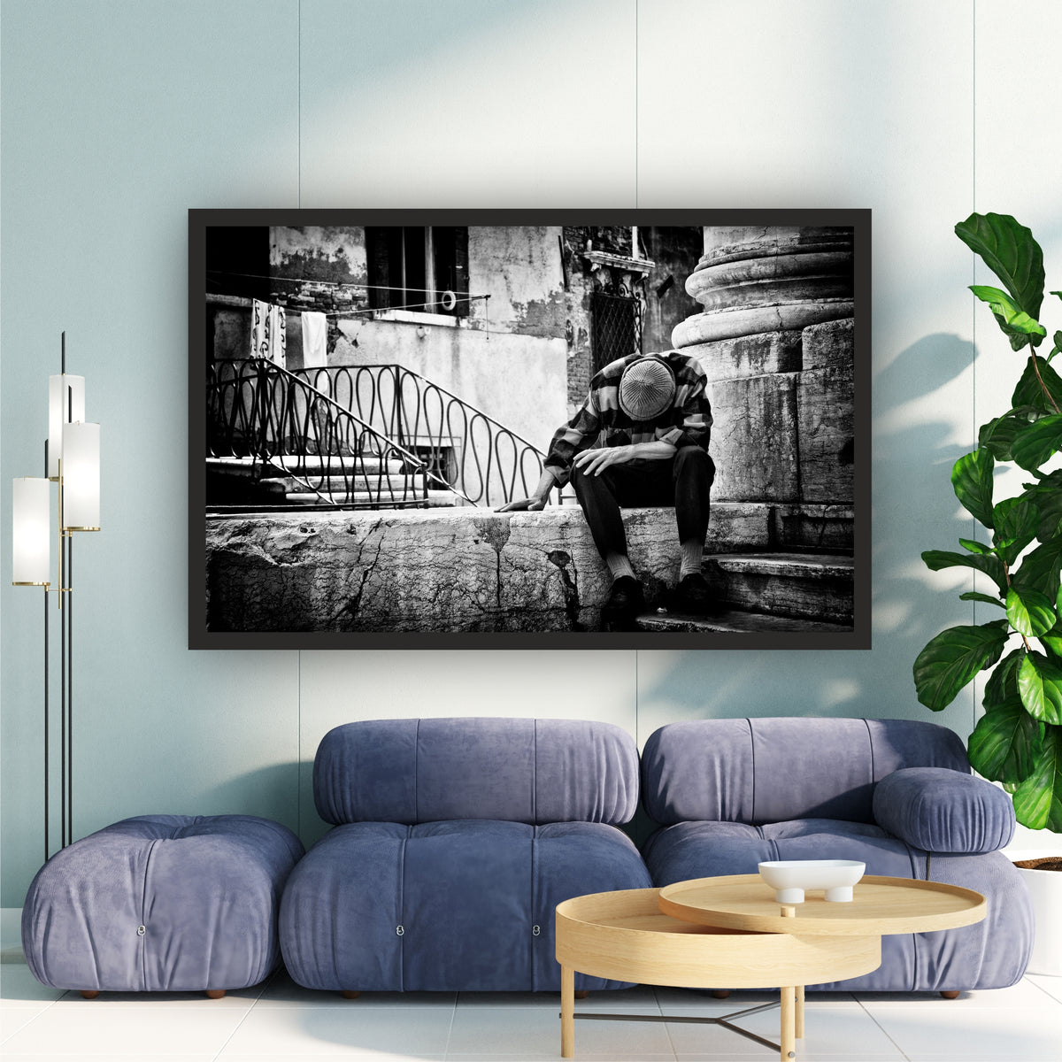 Vintage Street Life Wall Art | Black & White Photography