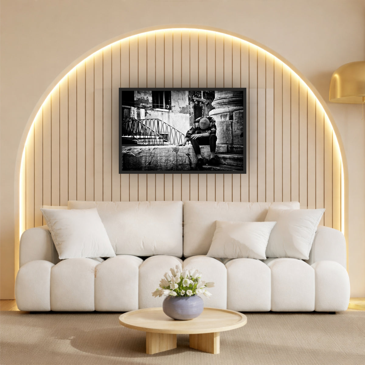 Vintage Street Life Wall Art | Black & White Photography