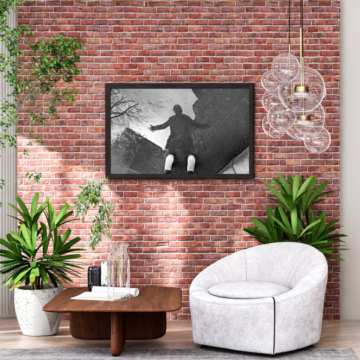 Vintage Street Photography Wall Art | Shadow Reflection