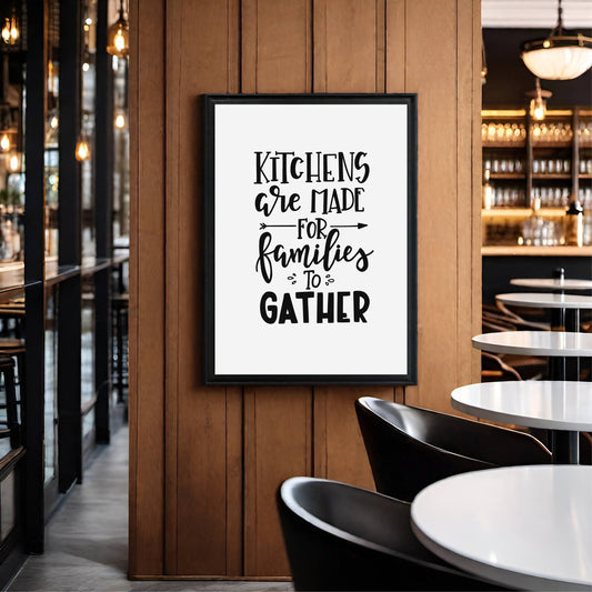 Kitchens Are Made for Families to Gather – Heartwarming Family Quote Wall Frame 🍽️🏡