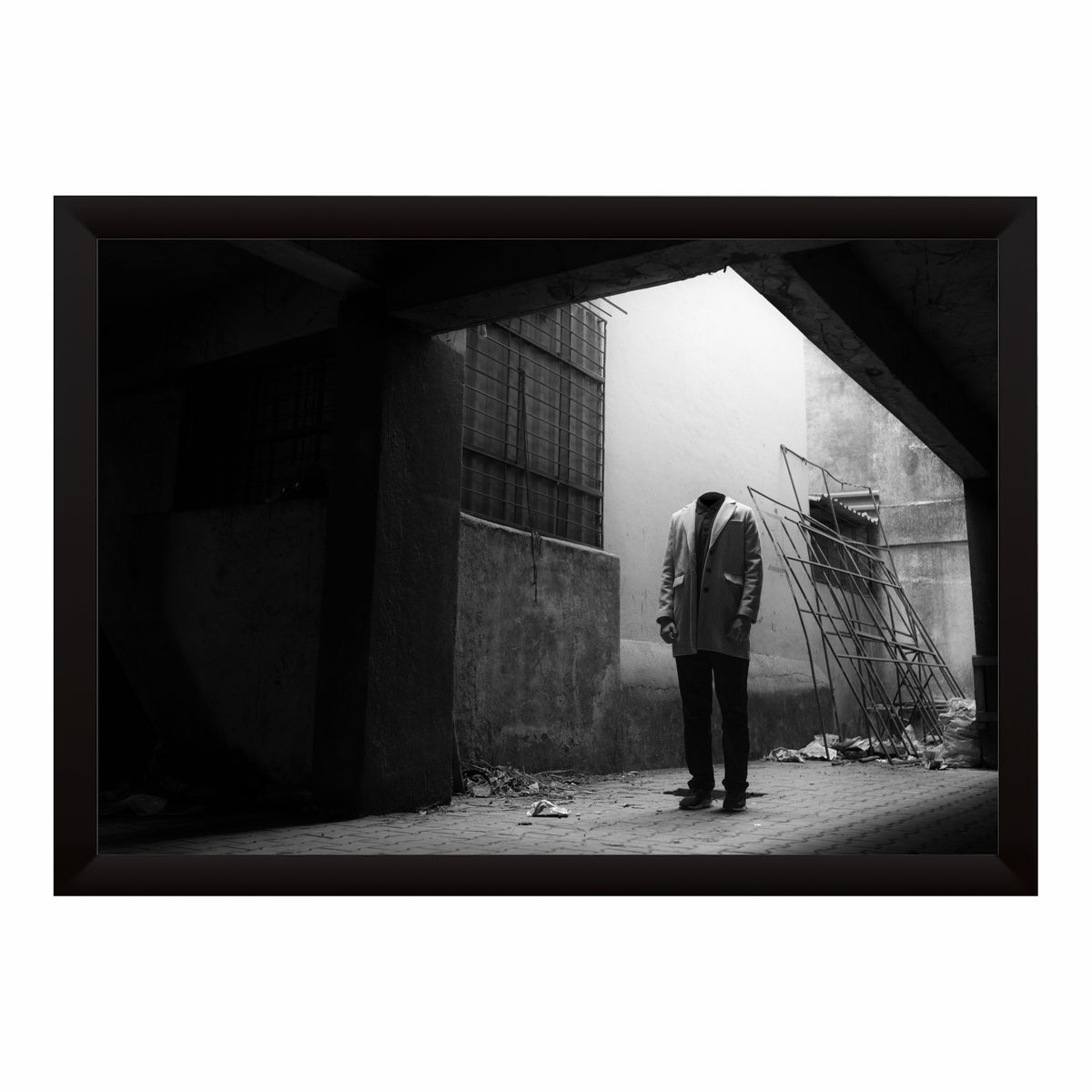 Mystery Man Wall Art | Black & White Urban Photography