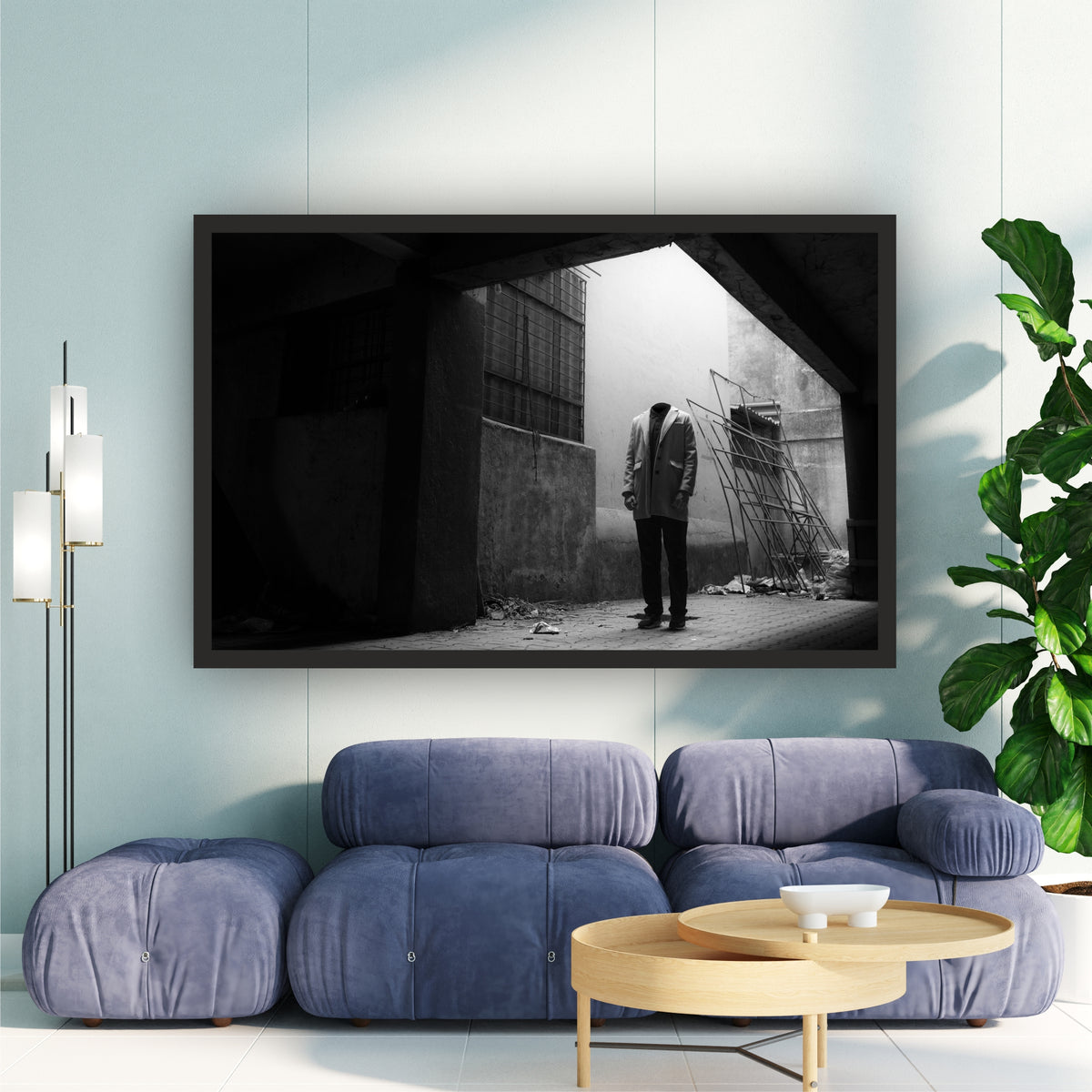 Mystery Man Wall Art | Black & White Urban Photography