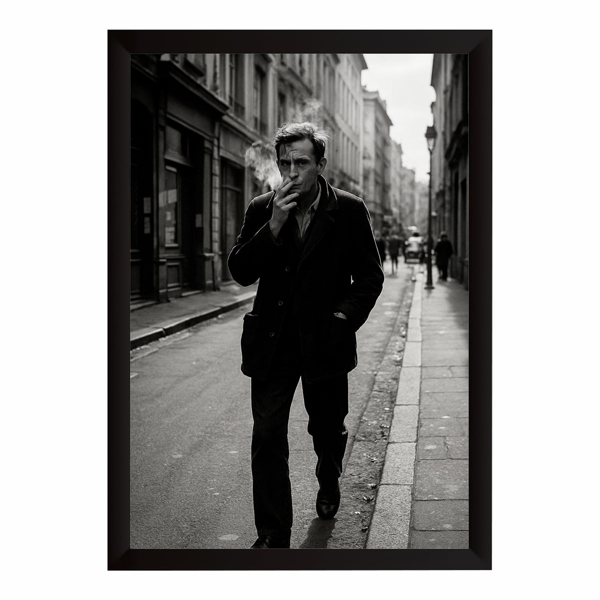 Classic Black & White Man Wall Art | Vintage Street Photography Print