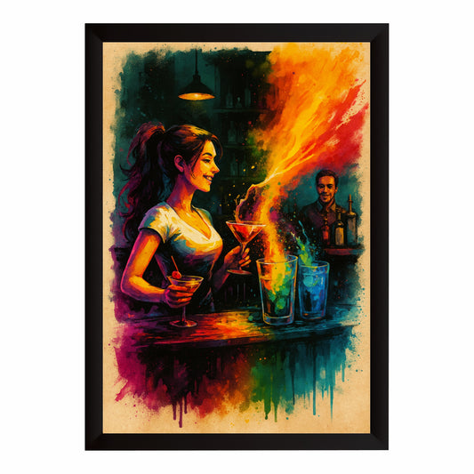 Cocktail Wall Art | Framed Bar & Cocktail Artwork | Colorful Restaurant, Pub & Home Bar Décor