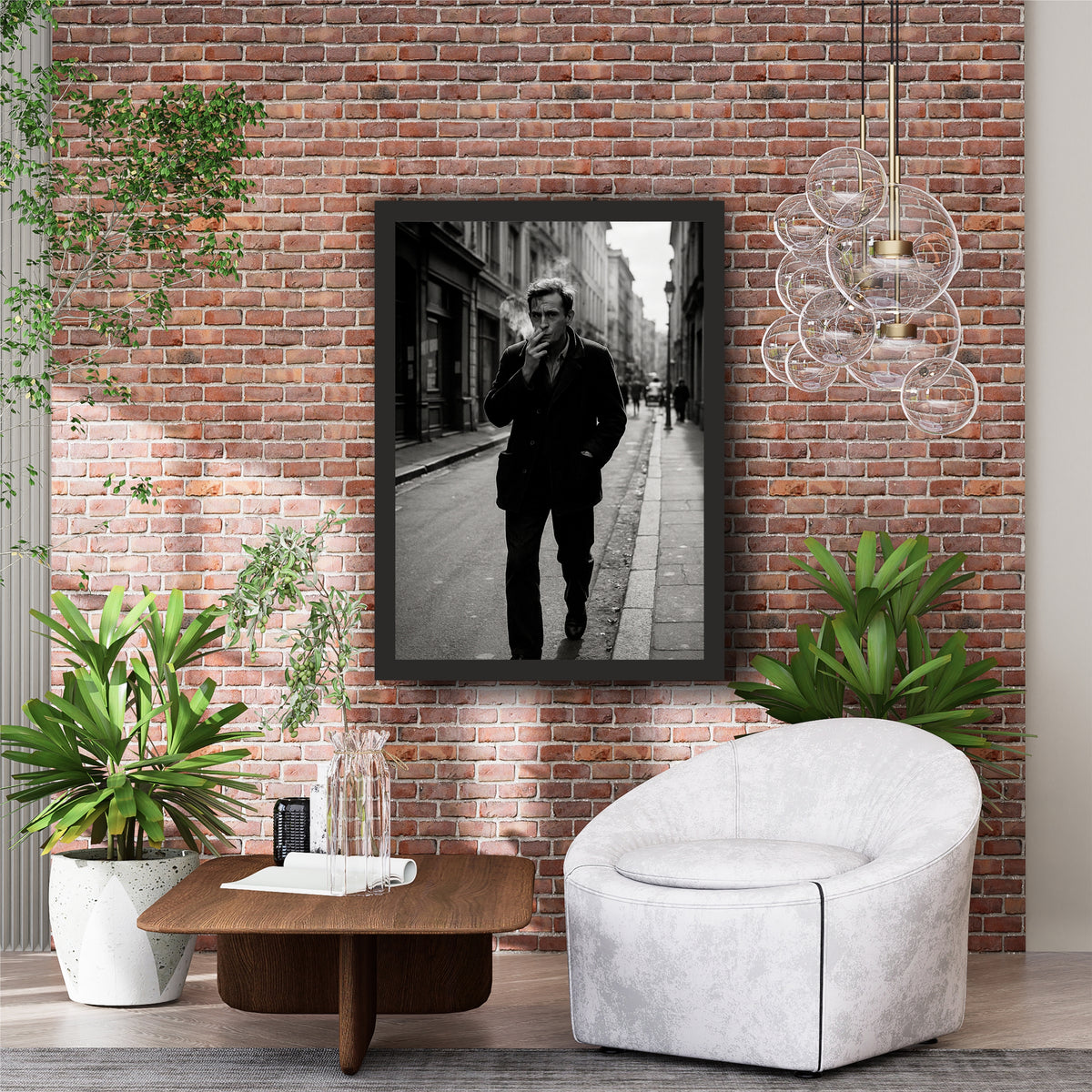 Classic Black & White Man Wall Art | Vintage Street Photography Print