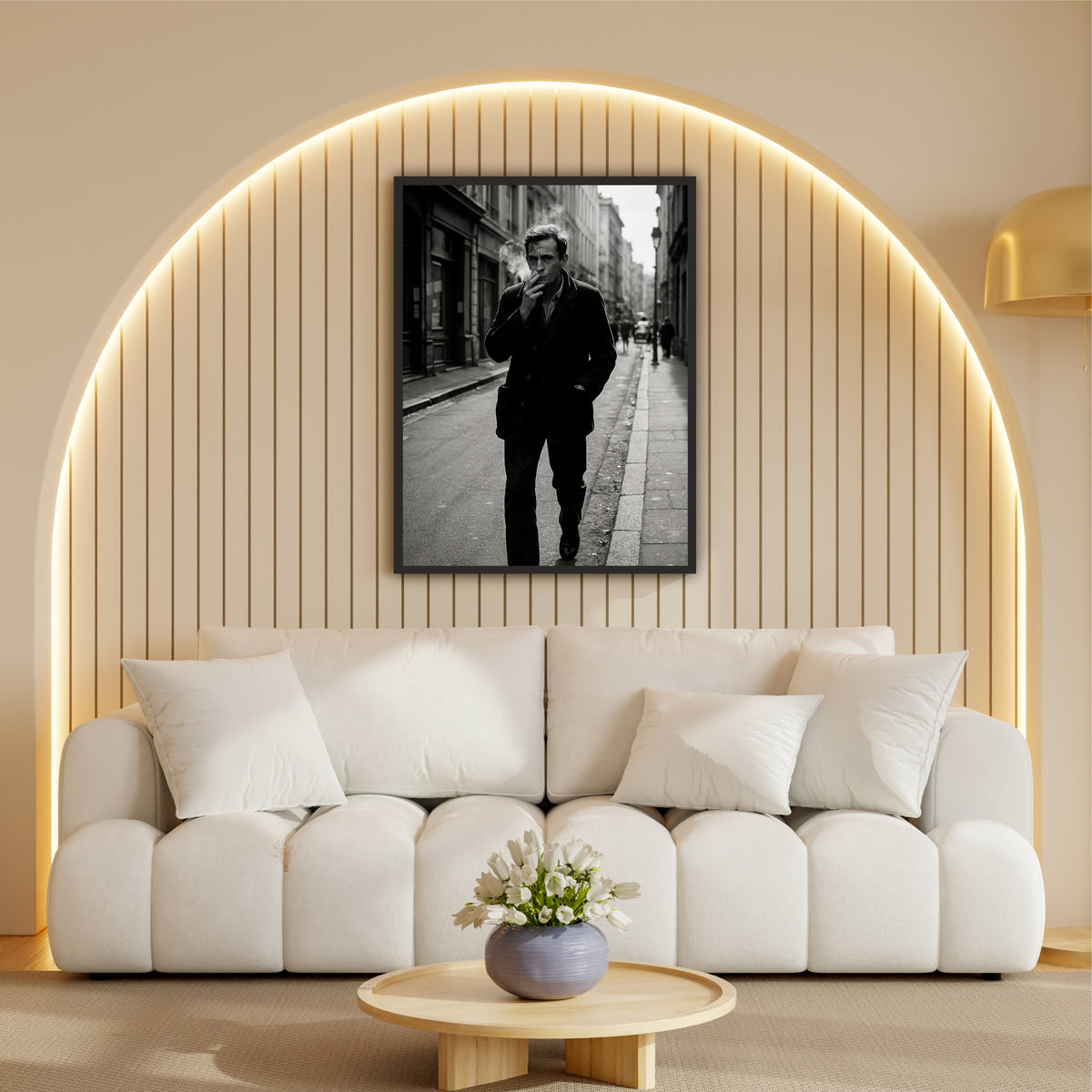 Classic Black & White Man Wall Art | Vintage Street Photography Print