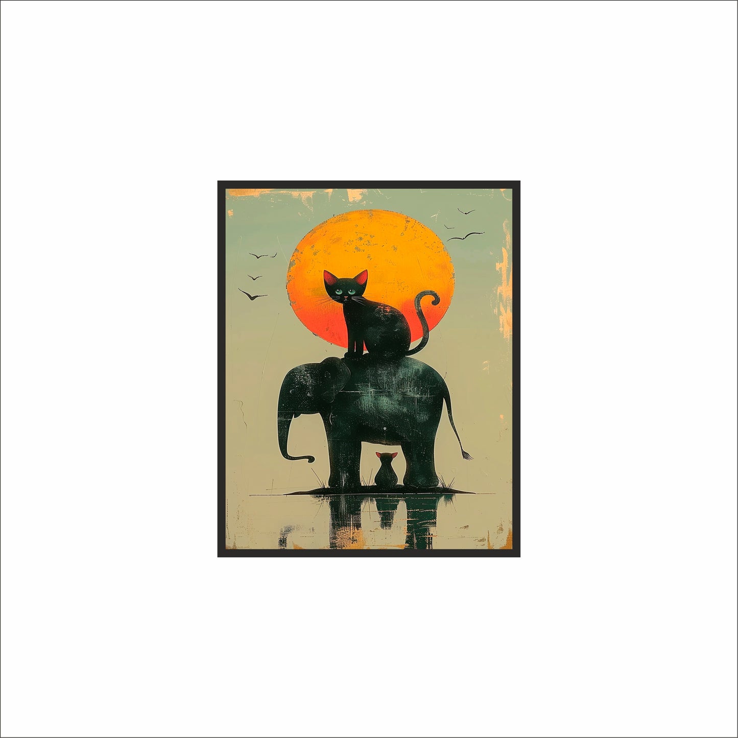 Wild Harmony Wall Frame – Playful Animal Art for Modern Spaces 🐘🐾