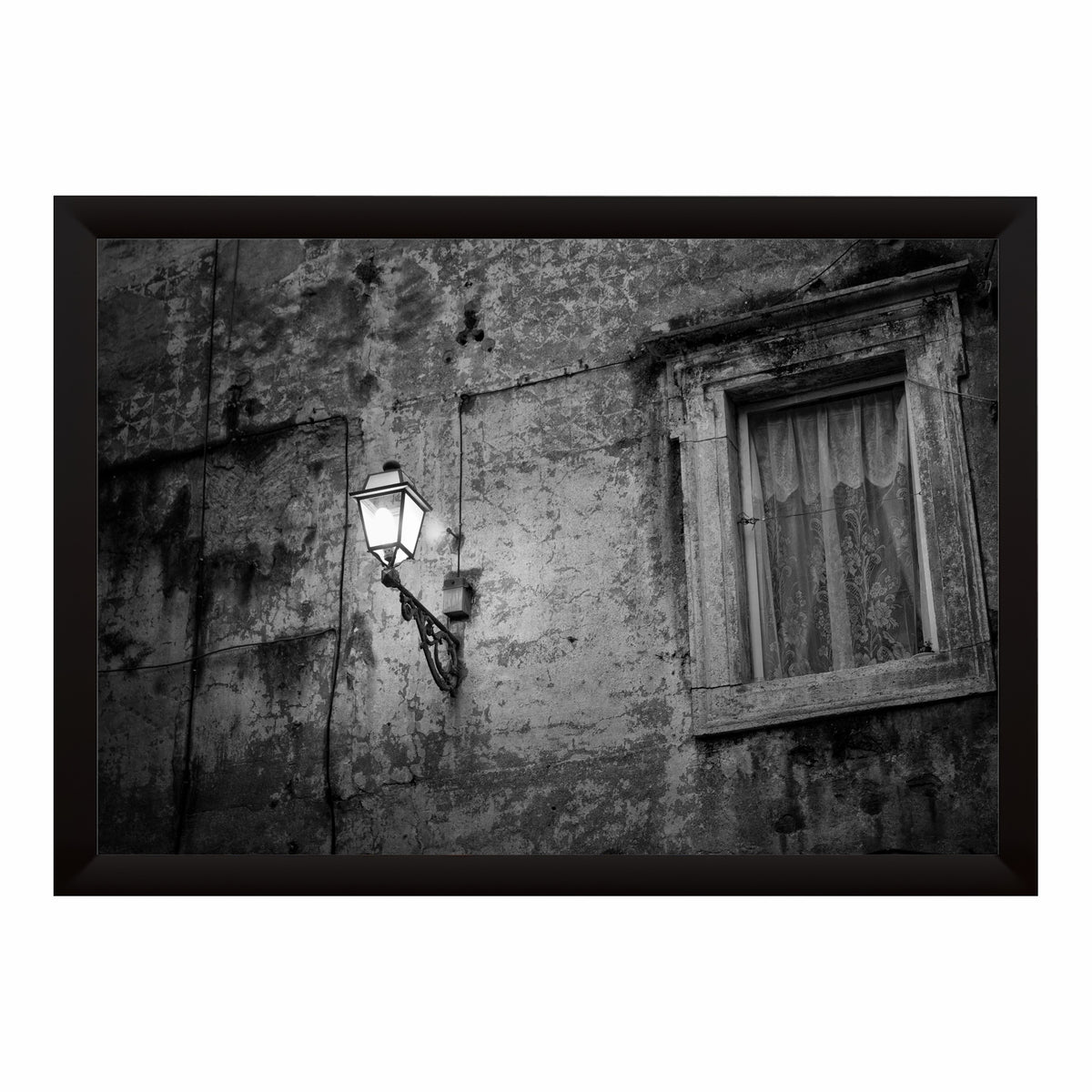 Vintage Old Town Wall Art | Black & White Photography