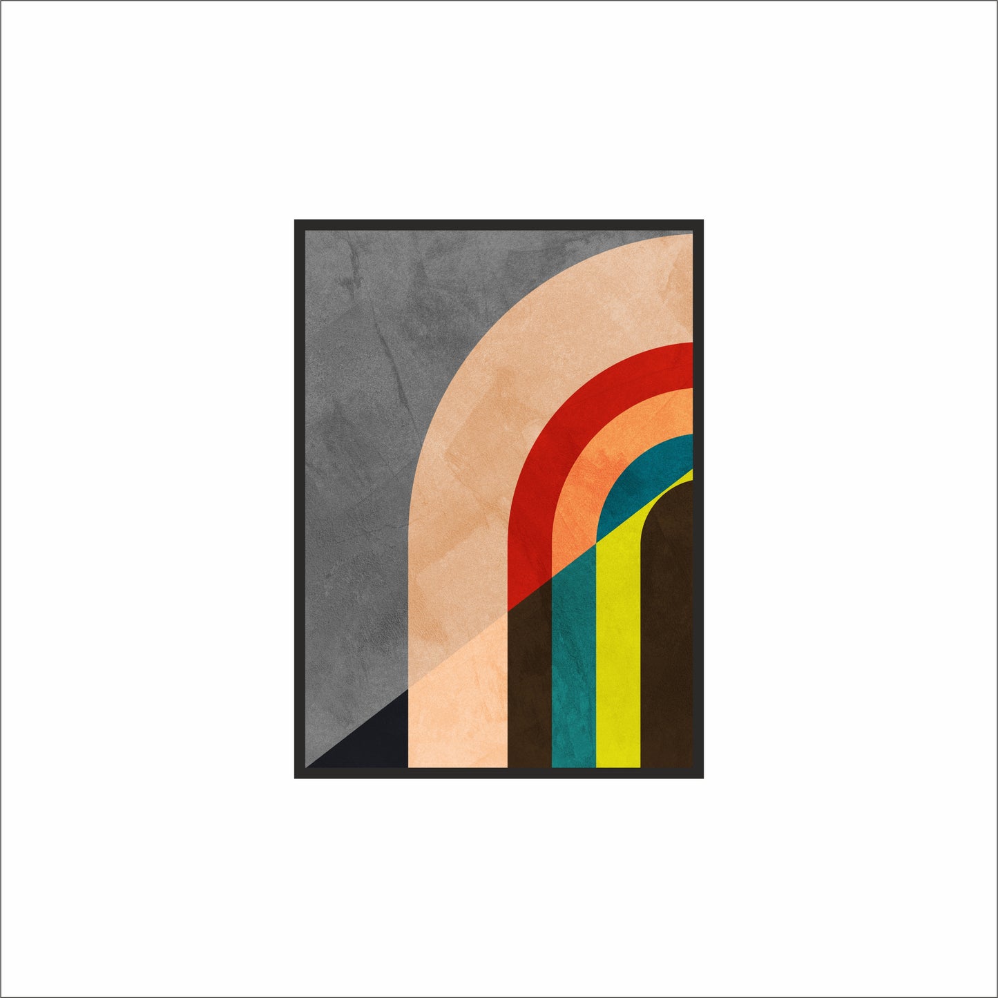 Retro Rainbow Arc Wall Frame – Bold Geometry for Modern Interiors 🎨