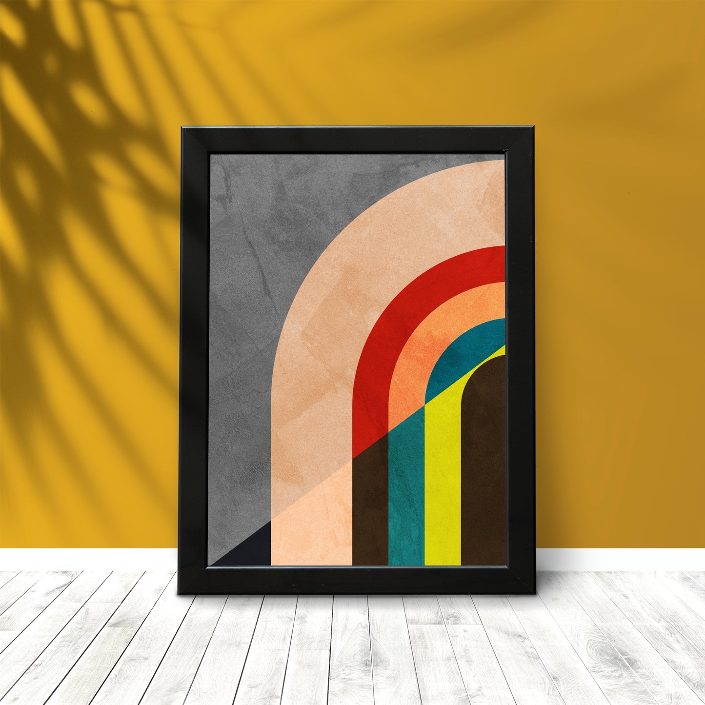 Retro Rainbow Arc Wall Frame – Bold Geometry for Modern Interiors 🎨