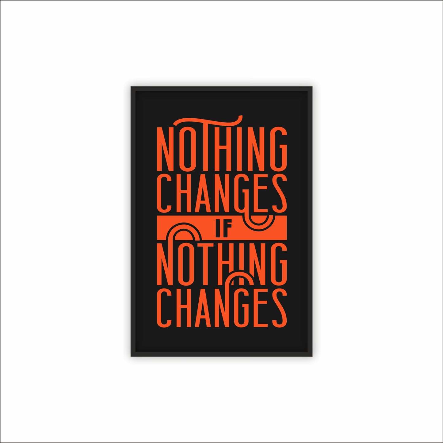 “Nothing Changes If Nothing Changes” Wall Frame – Bold Motivation for Everyday Hustlers 💪🖤