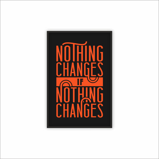 “Nothing Changes If Nothing Changes” Wall Frame – Bold Motivation for Everyday Hustlers 💪🖤