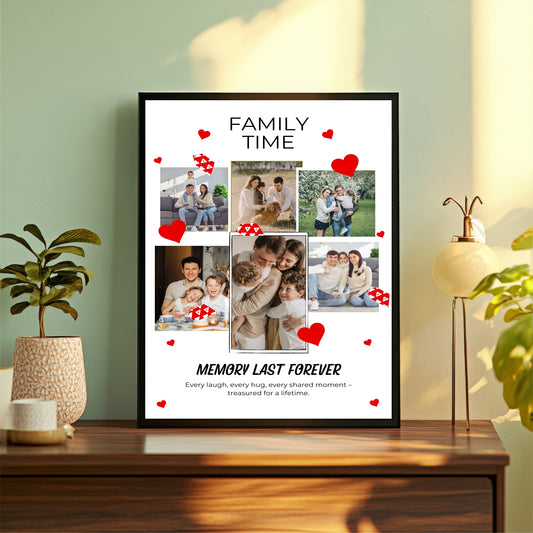 Customized Family Photo Frame | Family Time Photo Collage | Personalized Family Wall Art