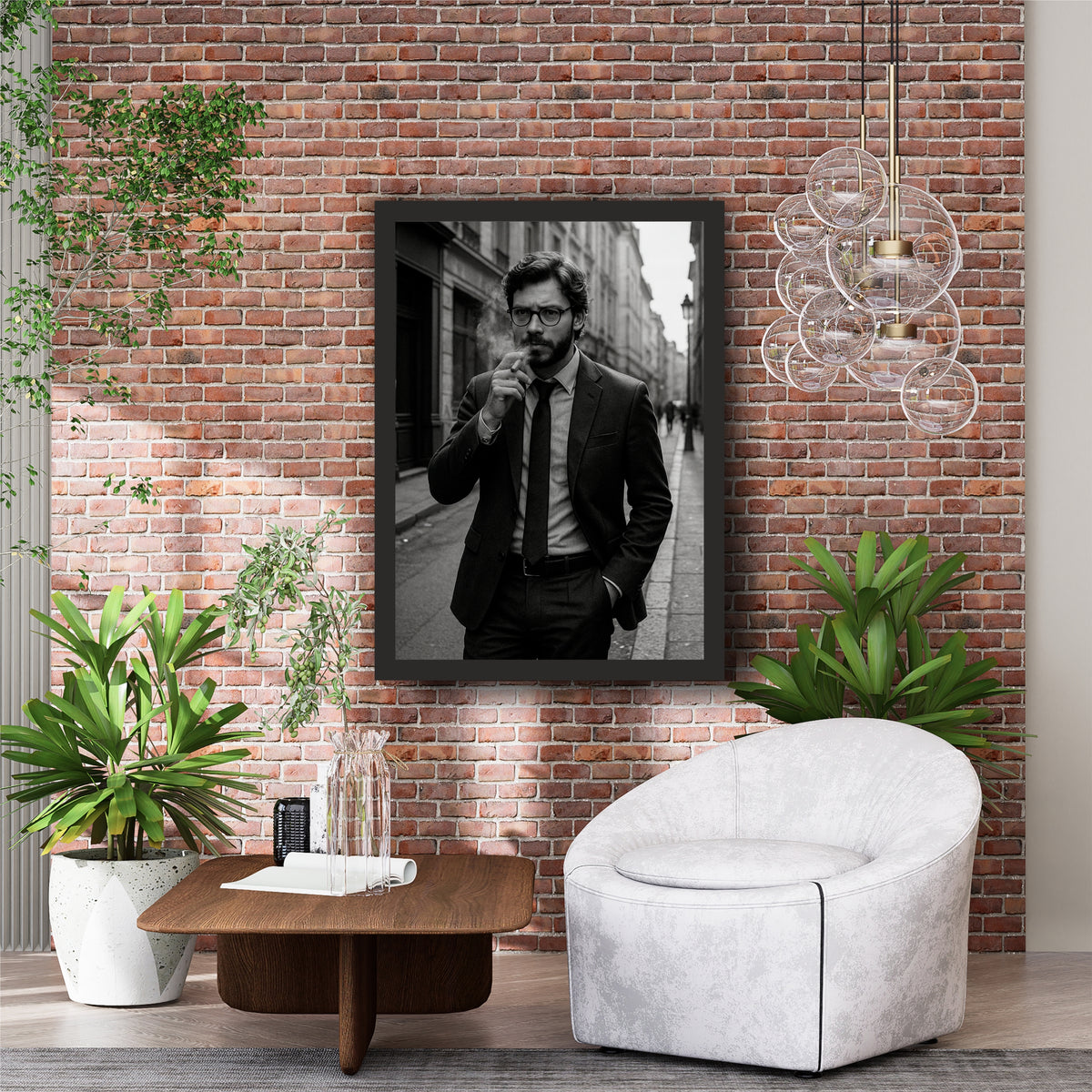 Vintage Gentleman Black & White Wall Art | Classic Street Photography Print