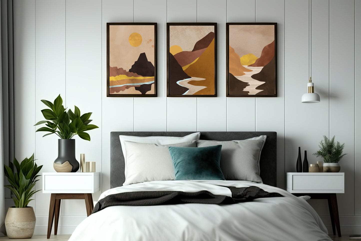 Tranquil Horizon Wall Frame Set – Modern Elegance in Minimalist Art