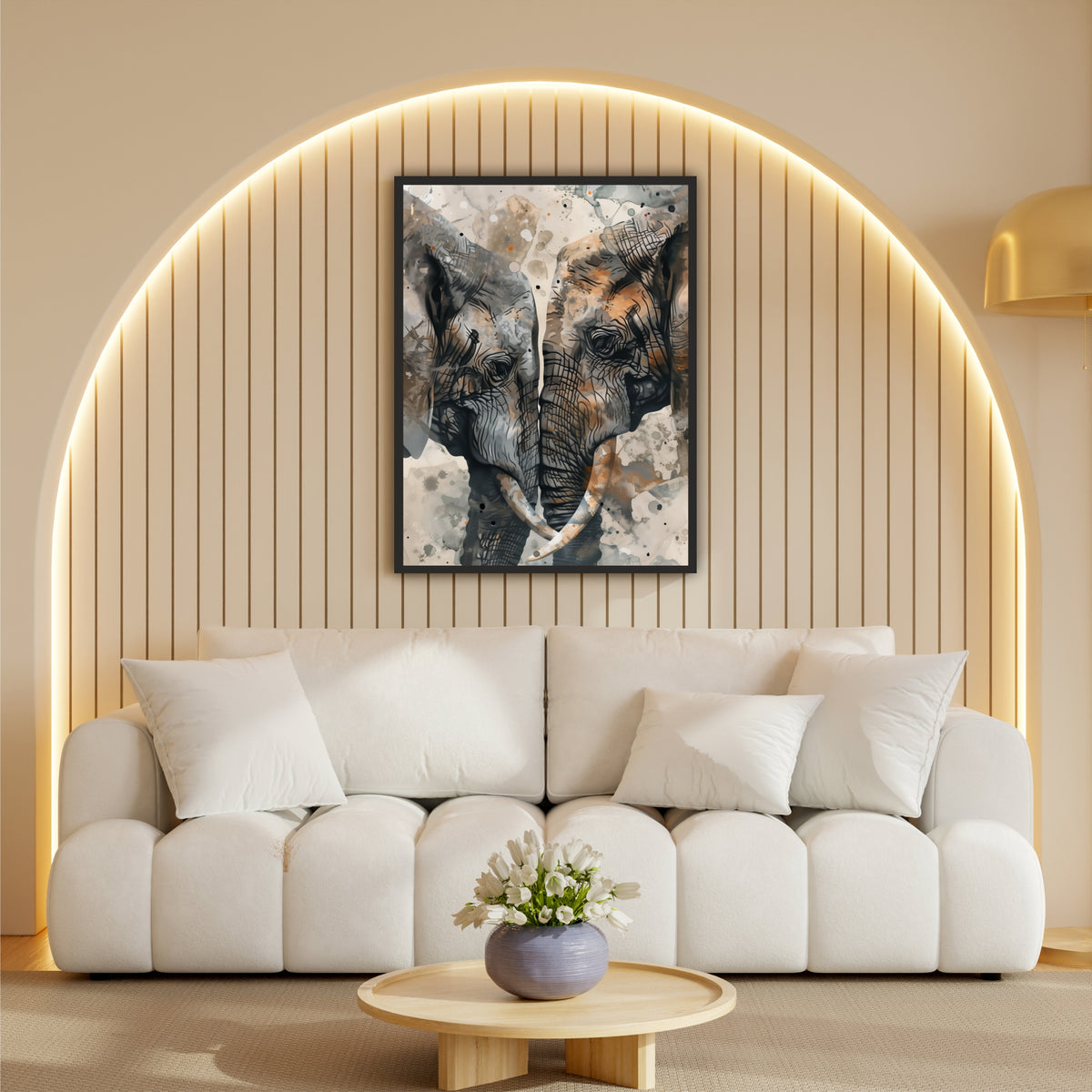 Elephant Wall Art | Abstract Watercolor Elephant Artwork