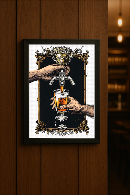 “Royal Brew – Vintage Beer Pour Art” 🍺🦁