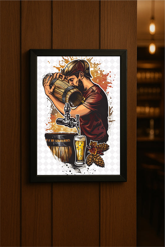 “The Brewer’s Craft – Artisan Beer Art” 🍺👨‍🦱🧡