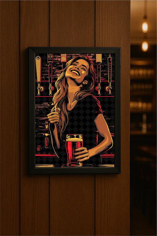 “Cheers Mood – Neon Bar Girl Art” 🍺🔥