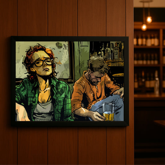 “Last Round – Moody Bar Illustration” 🍺🖤