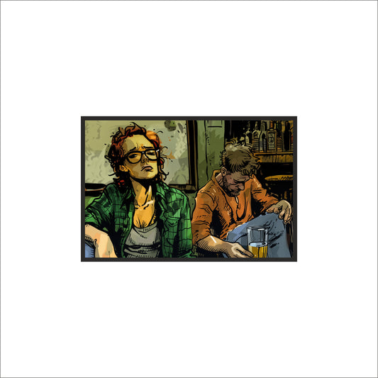 “Last Round – Moody Bar Illustration” 🍺🖤