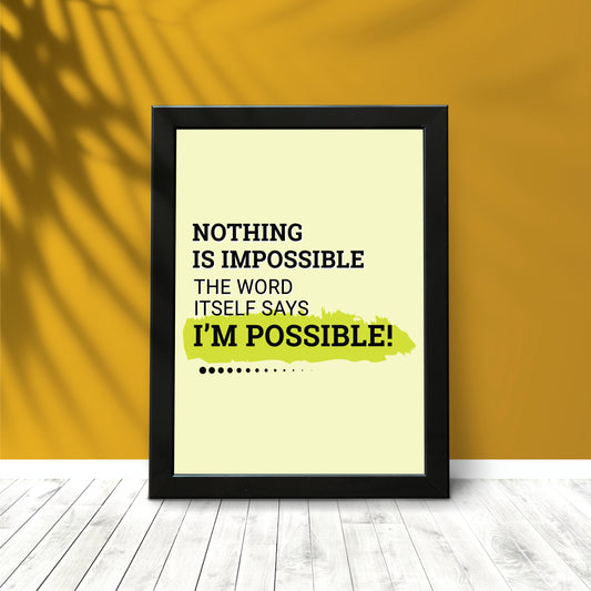 “Nothing Is Impossible” Wall Frame – Daily Dose of Positivity & Motivation 💪✨