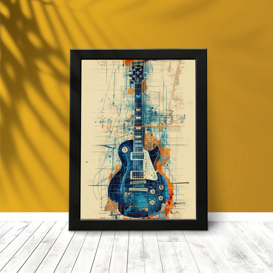 “Electric Vibes” Wall Frame – Music-Inspired Art for Creative Souls 🎸⚡