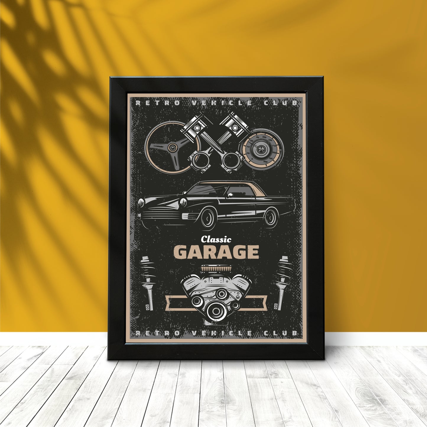 “Classic Garage” Wall Frame – Retro Ride Vibes for Auto Enthusiasts 🚗🔥