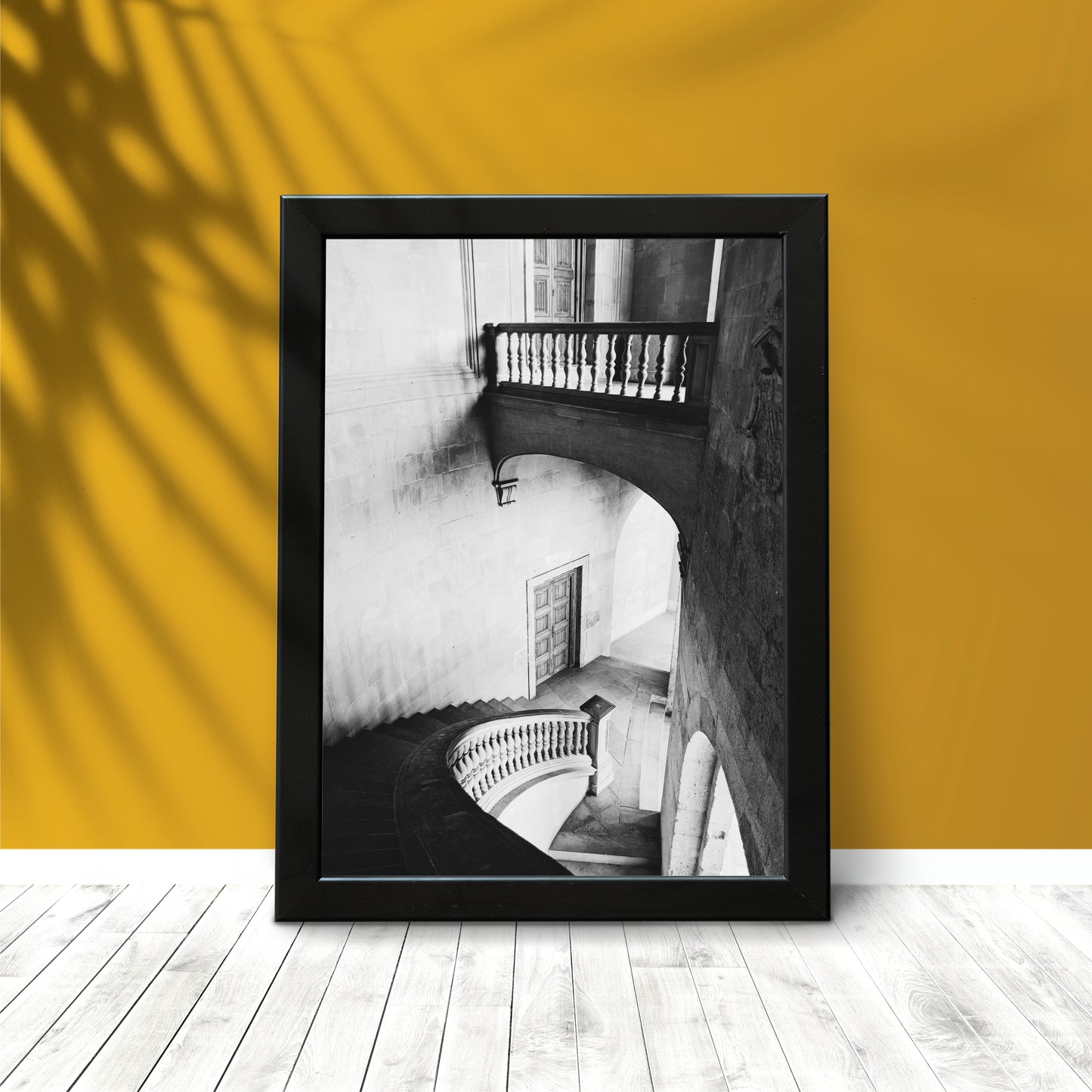 “Timeless Steps” – Black & White Architectural Wall Frame 🏛️🖤