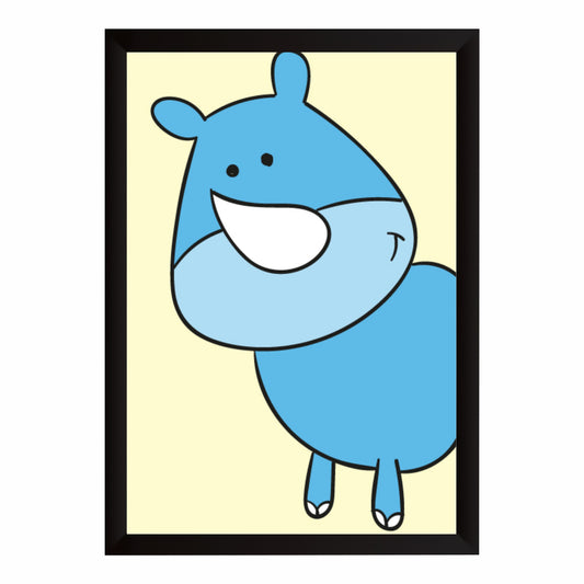Cute Blue Dinosaur Wall Art | Baby Dinosaur Kids Poster | Minimalist Nursery Animal Decor